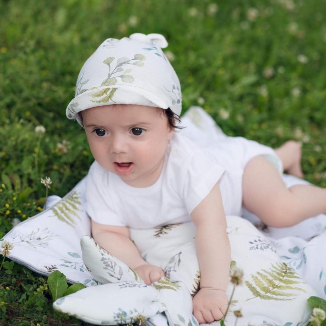 Bambusowa chustka z daszkiem wiązana Samiboo - Carmel Vintage