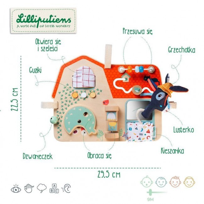 Drewniana tablica manipulacyjna Lilliputiens - Farma