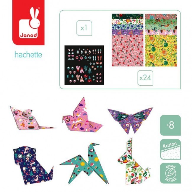 Zestaw kreatywny do tworzenia origami Janod - Zwierzątka 8+
