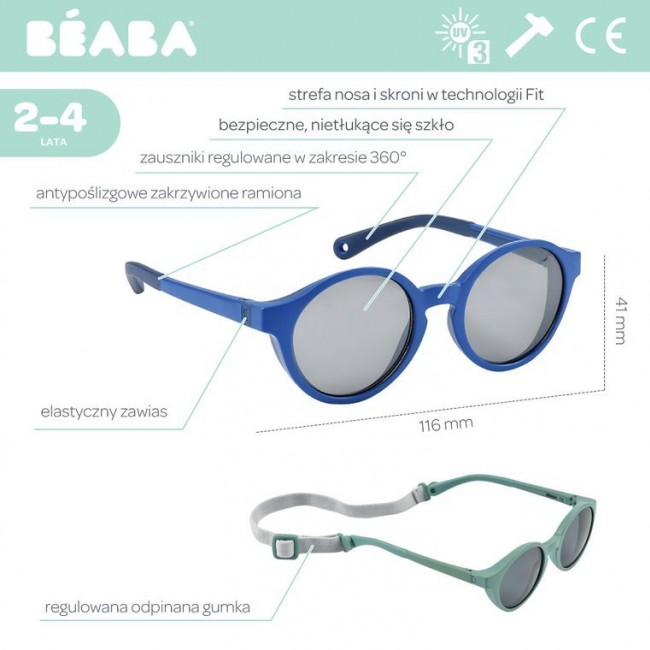 Okulary przeciwsłoneczne dla dzieci Beaba 2-4 lata - Mazarine blue