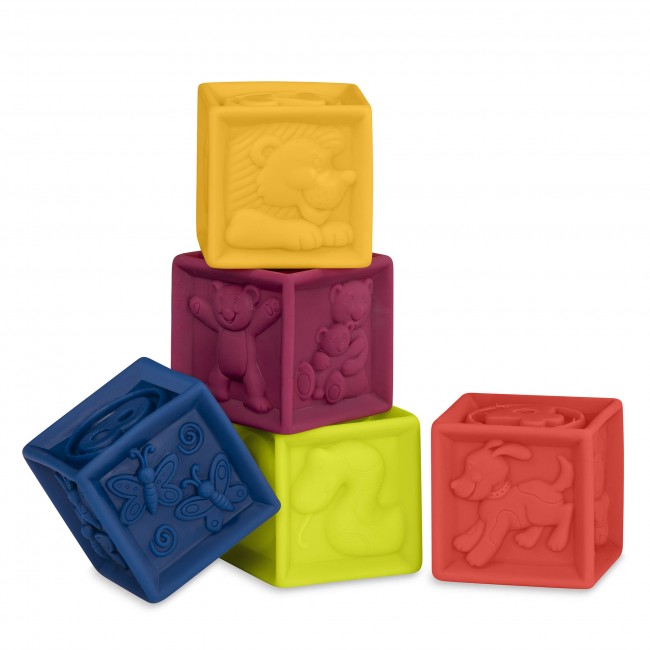 Miękkie klocki OneTwoSqueeze B. Toys - mały zestaw