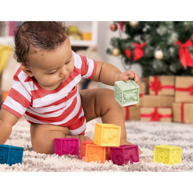 Miękkie klocki OneTwoSqueeze B. Toys - mały zestaw