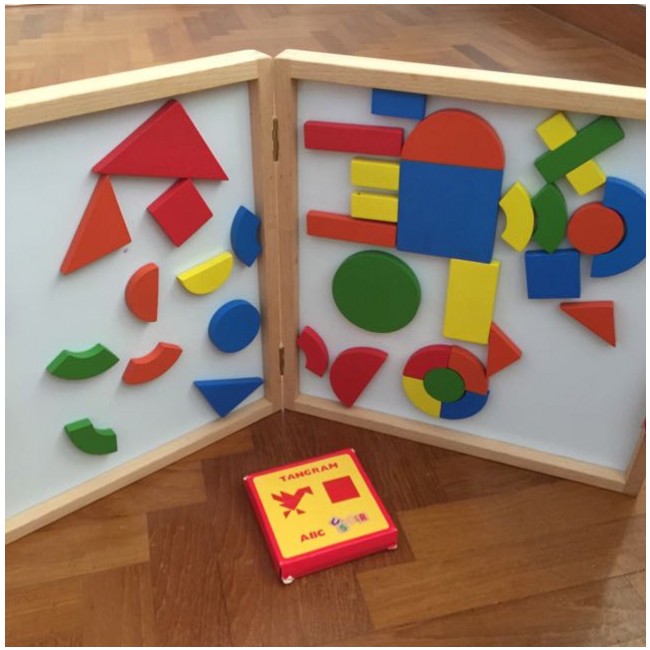 Drewniane magnesy Djeco układanka w walizce - Geoform