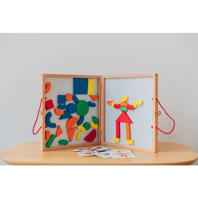 Drewniane magnesy Djeco układanka w walizce - Geoform