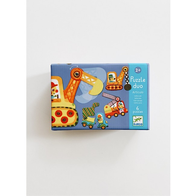 Ruchome puzzle Duo Djeco dla najmłodszych - Pojazdy