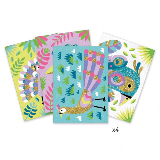 Zestaw artystyczny z piaskami i brokatem Djeco - Paw