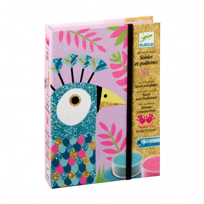 Zestaw artystyczny z piaskami i brokatem Djeco - Paw
