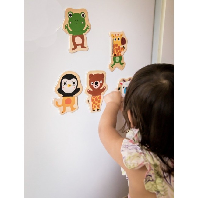 Drewniane Puzzle Magnetyczne Djeco - Dżungla 24 elementy