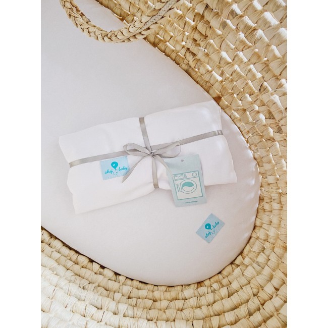 Wyściółka do Kosza Mojżesza AhojBaby - bawełna organiczna biała