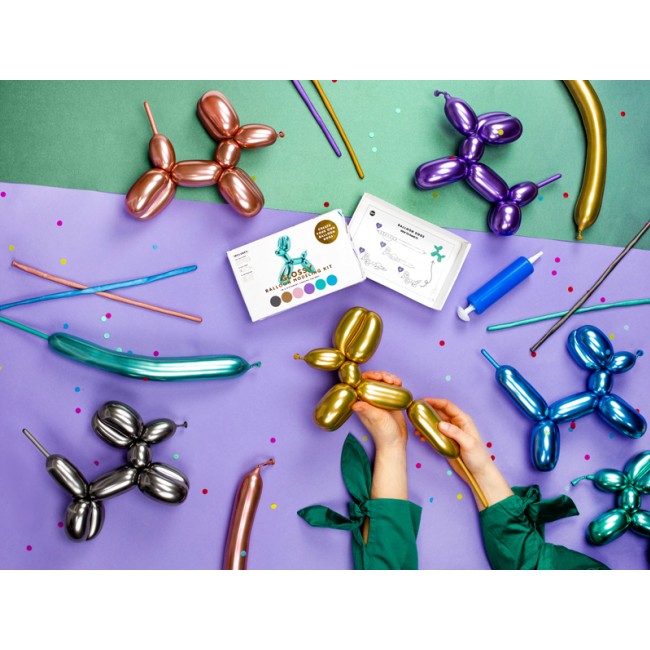 Balony modeliny Party Deco 130 cm - Glossy mix z pompką