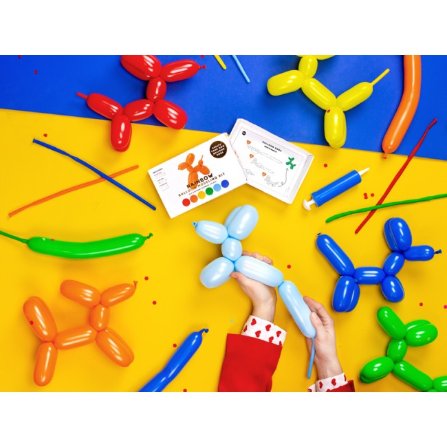 Balony modeliny Party Deco 130 cm - Rainbow mix z pompką