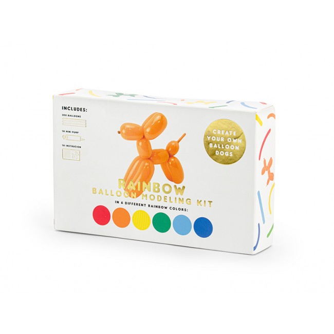 Balony modeliny Party Deco 130 cm - Rainbow mix z pompką