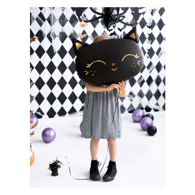 Balon foliowy Party Deco - Kotek czarny 48 x 36 cm