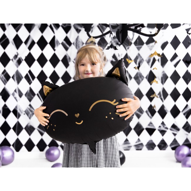 Balon foliowy Party Deco - Kotek czarny 48 x 36 cm