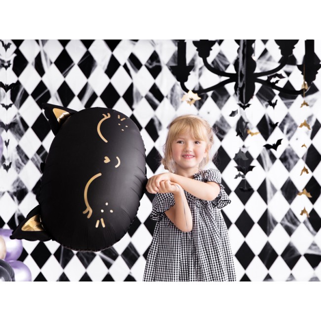 Balon foliowy Party Deco - Kotek czarny 48 x 36 cm