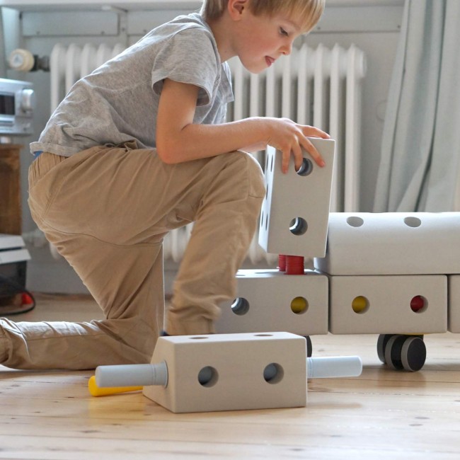 Kreatywne klocki rozwijające motorykę dużą Curiosity kit 4in1 MODU - czerwony