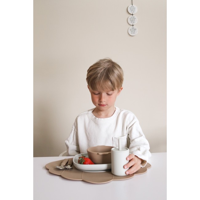 Talerzyki silikonowe That's Mine 2 sztuki - Brown/Feather grey