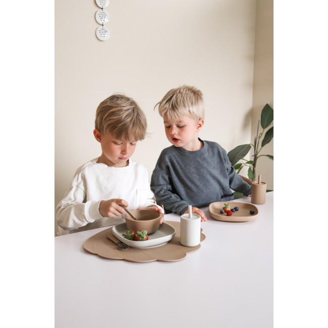 Talerzyki silikonowe That's Mine 2 sztuki - Brown/Feather grey