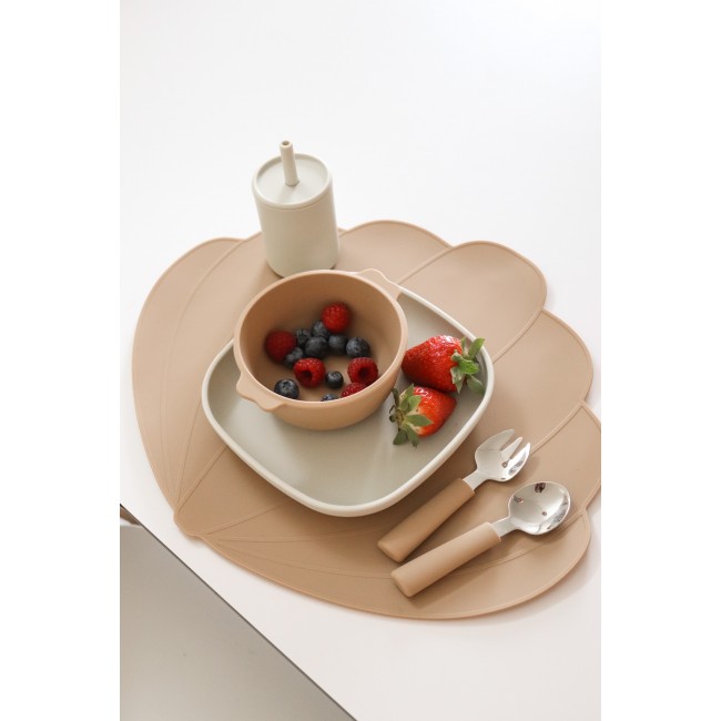 Talerzyki silikonowe That's Mine 2 sztuki - Brown/Feather grey