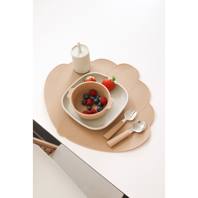 Talerzyki silikonowe That's Mine 2 sztuki - Brown/Feather grey