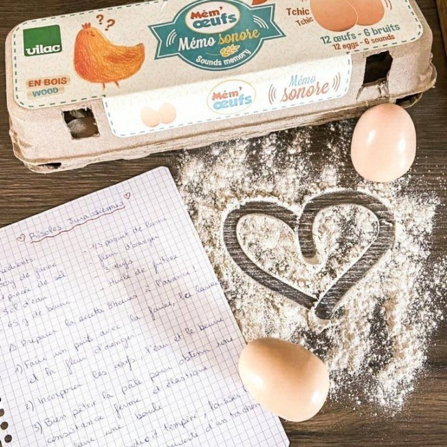 Gra MEMO dźwiękowe Vilac - Jajka 2x6 elementów