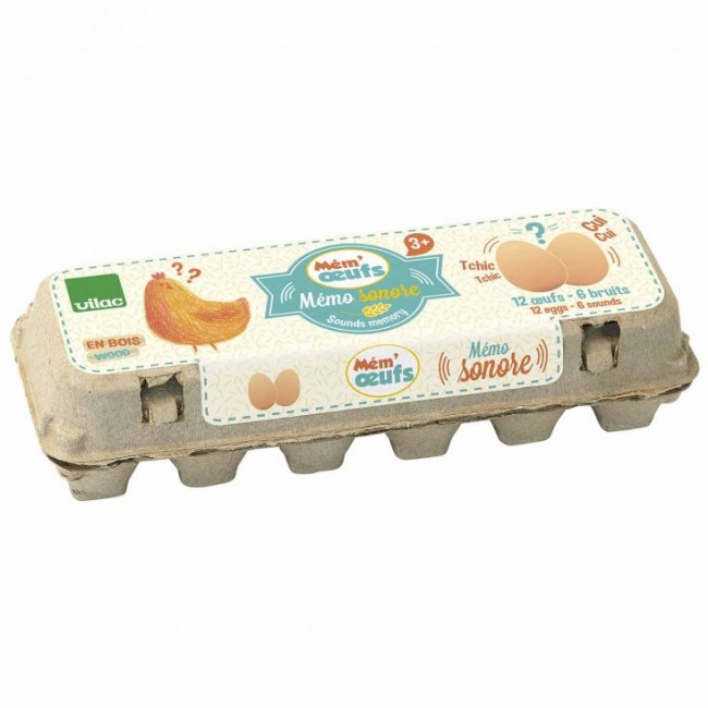 Gra MEMO dźwiękowe Vilac - Jajka 2x6 elementów
