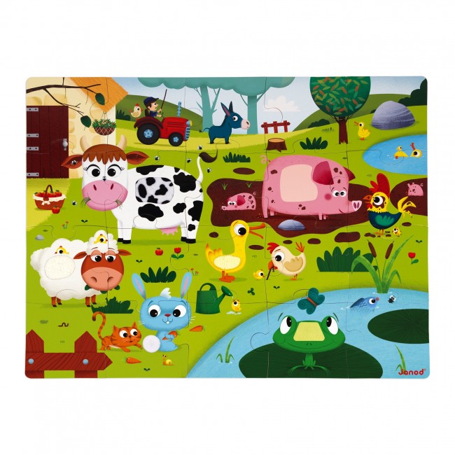 Puzzle sensoryczne Janod - Farma