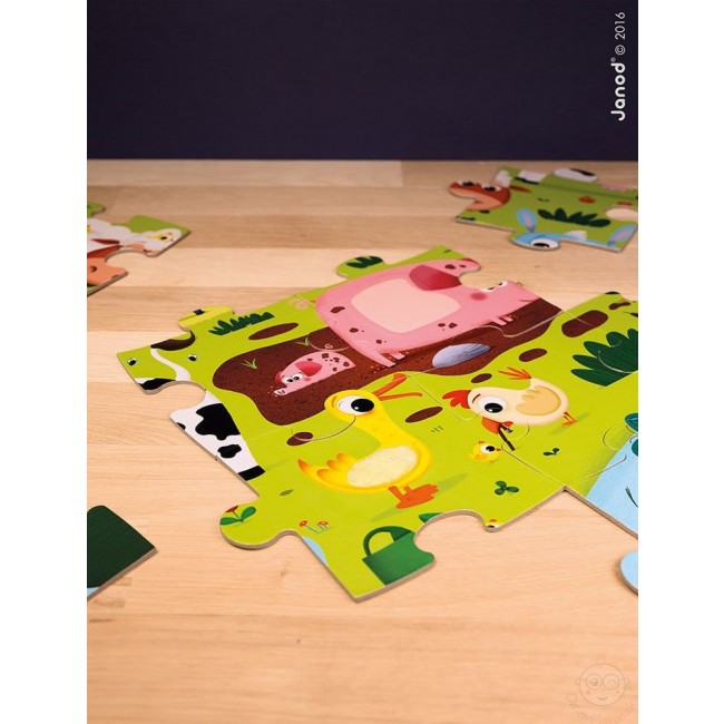 Puzzle sensoryczne Janod - Farma
