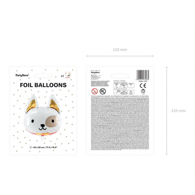 Balon foliowy Party Deco - Pies 45 x 50 cm