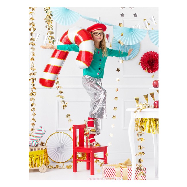 Balon foliowy Party Deco - Cukrowa laska czerwony 50 x 82 cm