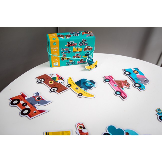 Puzzle Duo Djeco dla najmłodszych - Wyścigówki