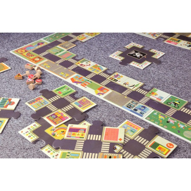 Puzzle Gigant Djeco - Ulica ze znakami drogowymi
