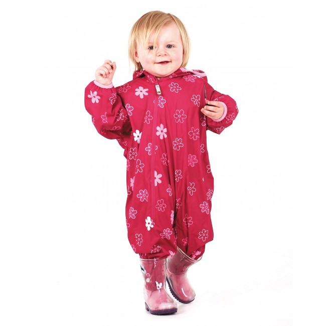 Kombinezon przeciwdeszczowy z podszewką All In One LittleLife - Flowers 6-12m