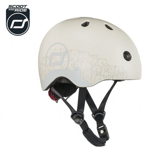 Kask z odblaskami SCOOTANDRIDE XXS-S 1-5 lat - Ash Bear