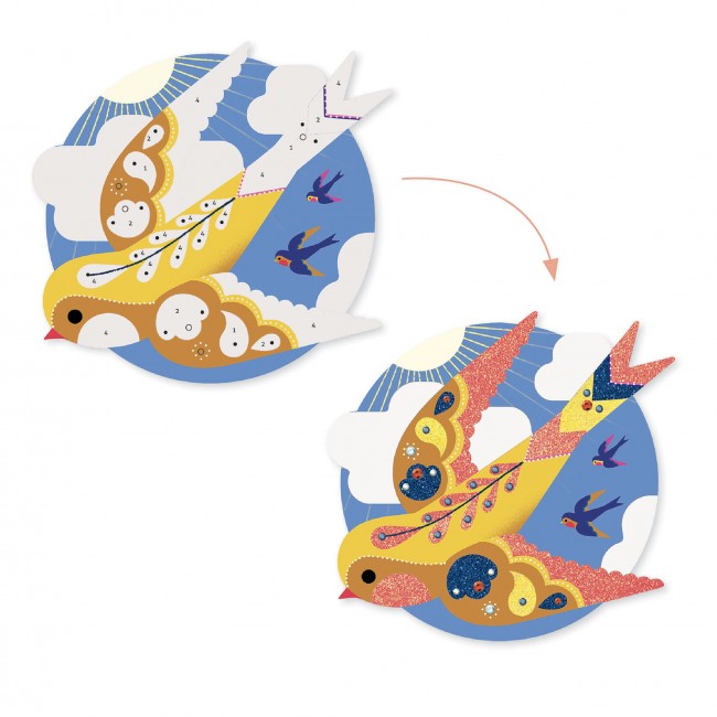 Zestaw artystyczny z cekinami i brokatem Djeco - Raj