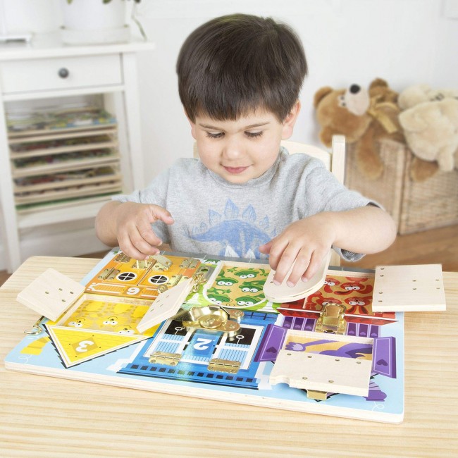 Drewniana tablica z zamkami Melissa & Doug - Zwierzątka