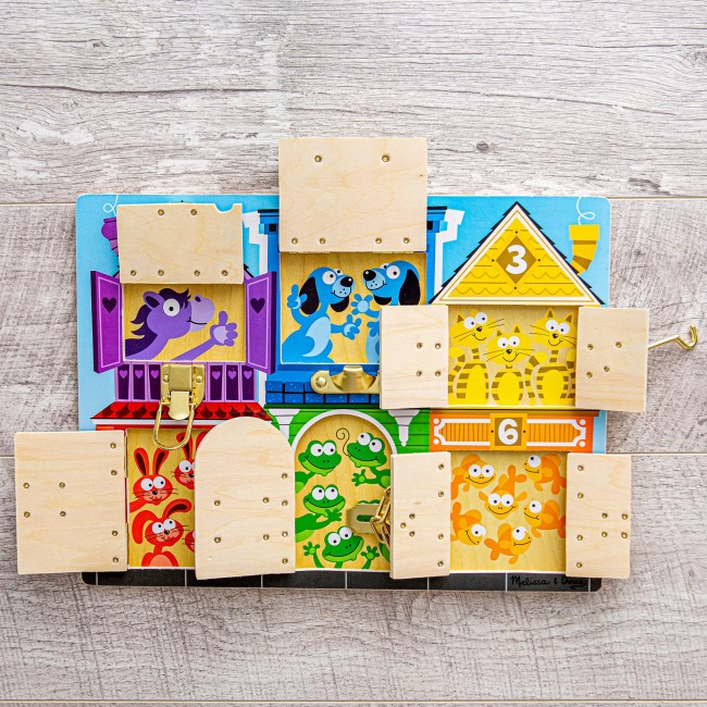 Drewniana tablica z zamkami Melissa & Doug - Zwierzątka