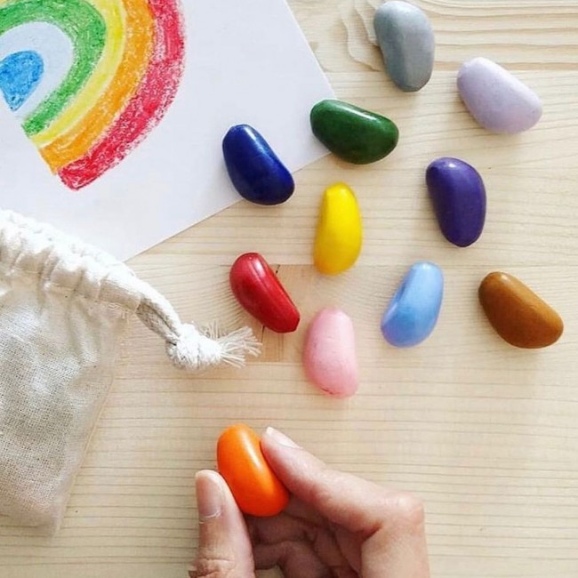 Kredki Crayon Rocks w bawełnianym woreczku - 32 kolory