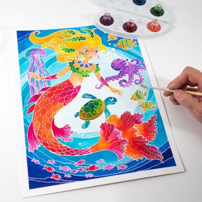 Zestaw do malowania Aquarellum SentoSphere - Syreny świecące w ciemności