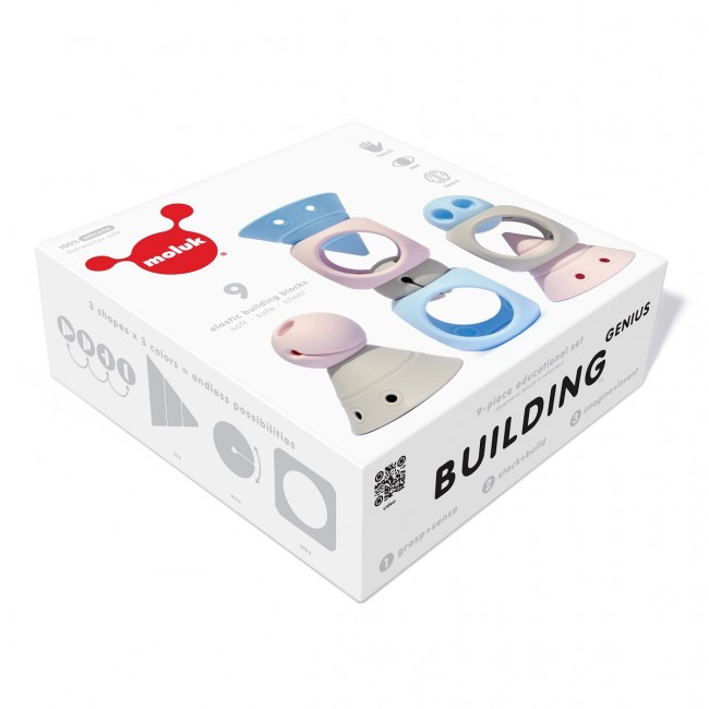 Zestaw zabawek kreatywnych Moluk Building Genius 9 el.- Pastel