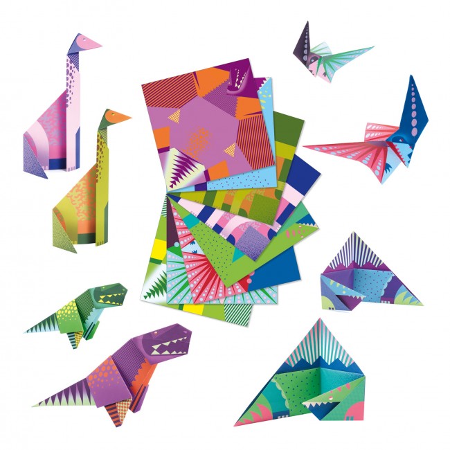 Zestaw artystyczny Origami Djeco - Dinozaury