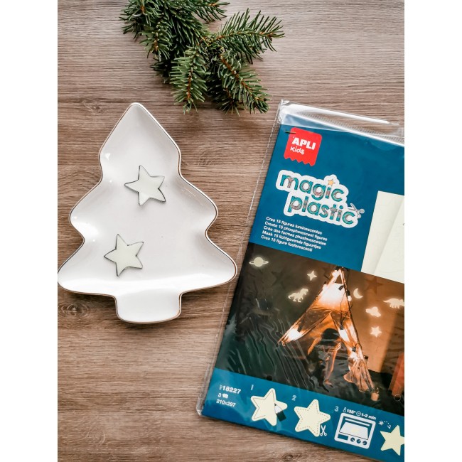 Magiczny plastik, świecący w ciemności Apli Kids - 3 arkusze