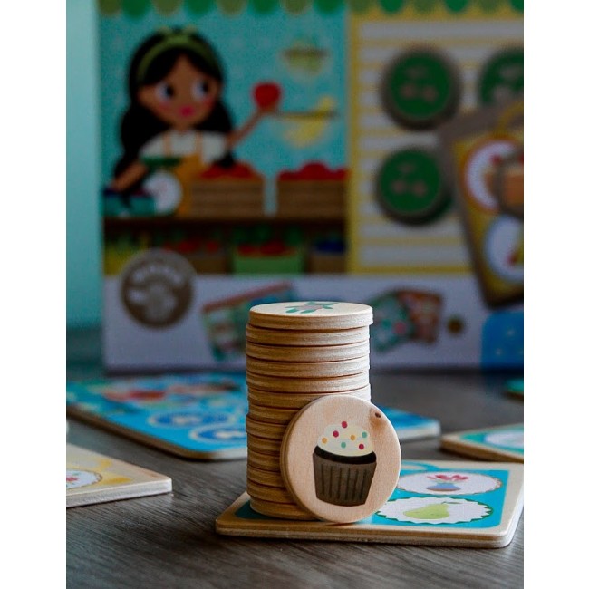 Drewniana gra Apli Kids - Memo Lotto Zakupy