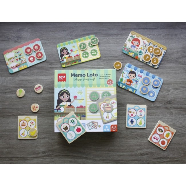 Drewniana gra Apli Kids - Memo Lotto Zakupy