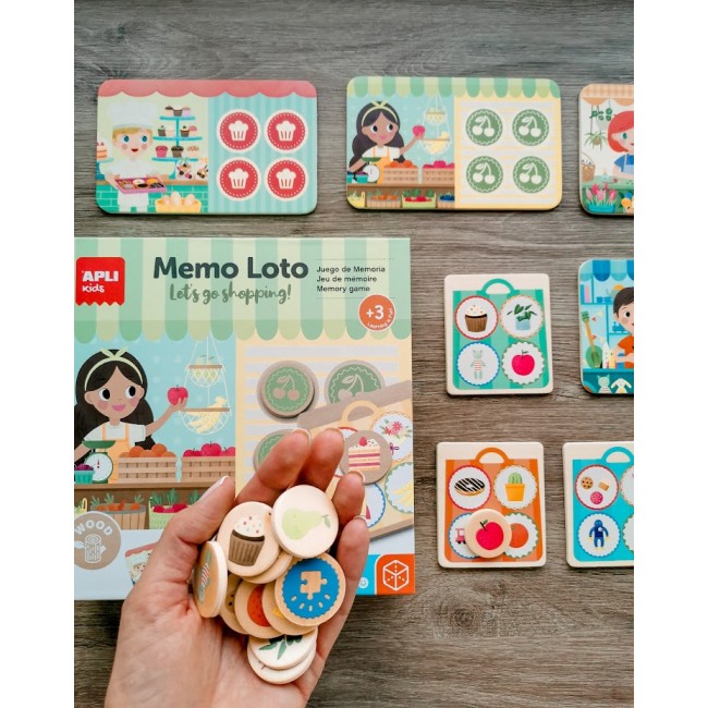 Drewniana gra Apli Kids - Memo Lotto Zakupy