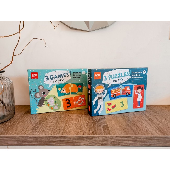 Zestaw puzzli dwuelementowych Apli Kids - Miasto 3+