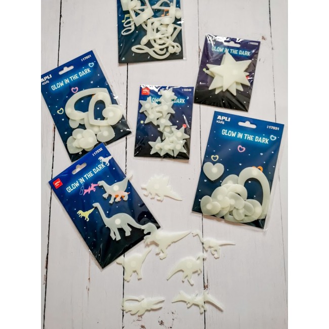 Fluorescencyjne naklejki Apli Kids - Dinozaury 9 sztuk