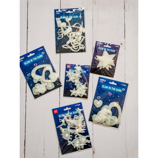 Fluorescencyjne naklejki Apli Kids - Nutki 12 sztuk