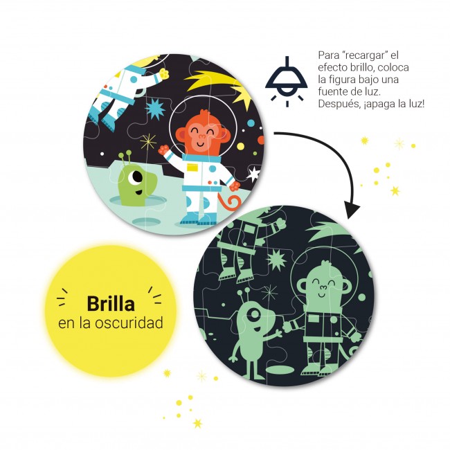 Puzzle świecące w ciemności Apli Kids - Kosmos 4+