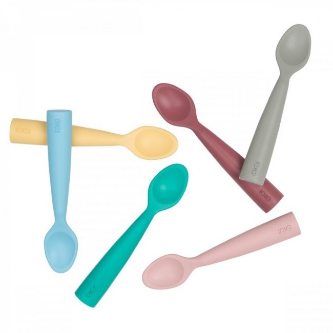Łyżeczka silikonowa do nauki samodzielnego jedzenia Minikoioi - zielona